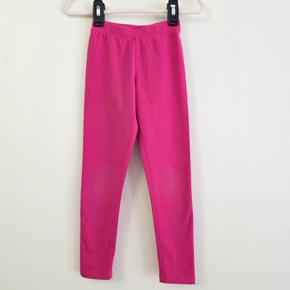 Girls Bright Pink Stretch Leggings with Elastic Waist